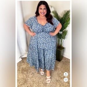 Plus Floral Midi Dress